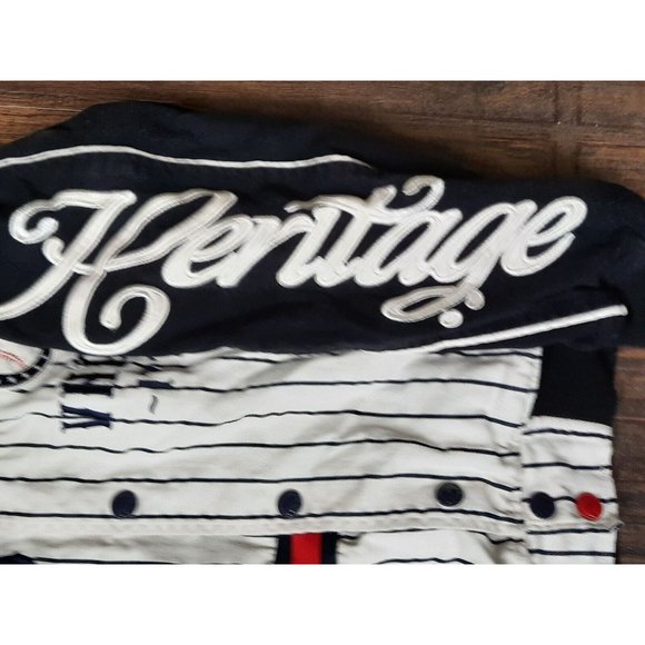 The Heritage by America Warriors Baseball 1776 Denim Jacket/Jersey Size M. Nice - Picture 5 of 13